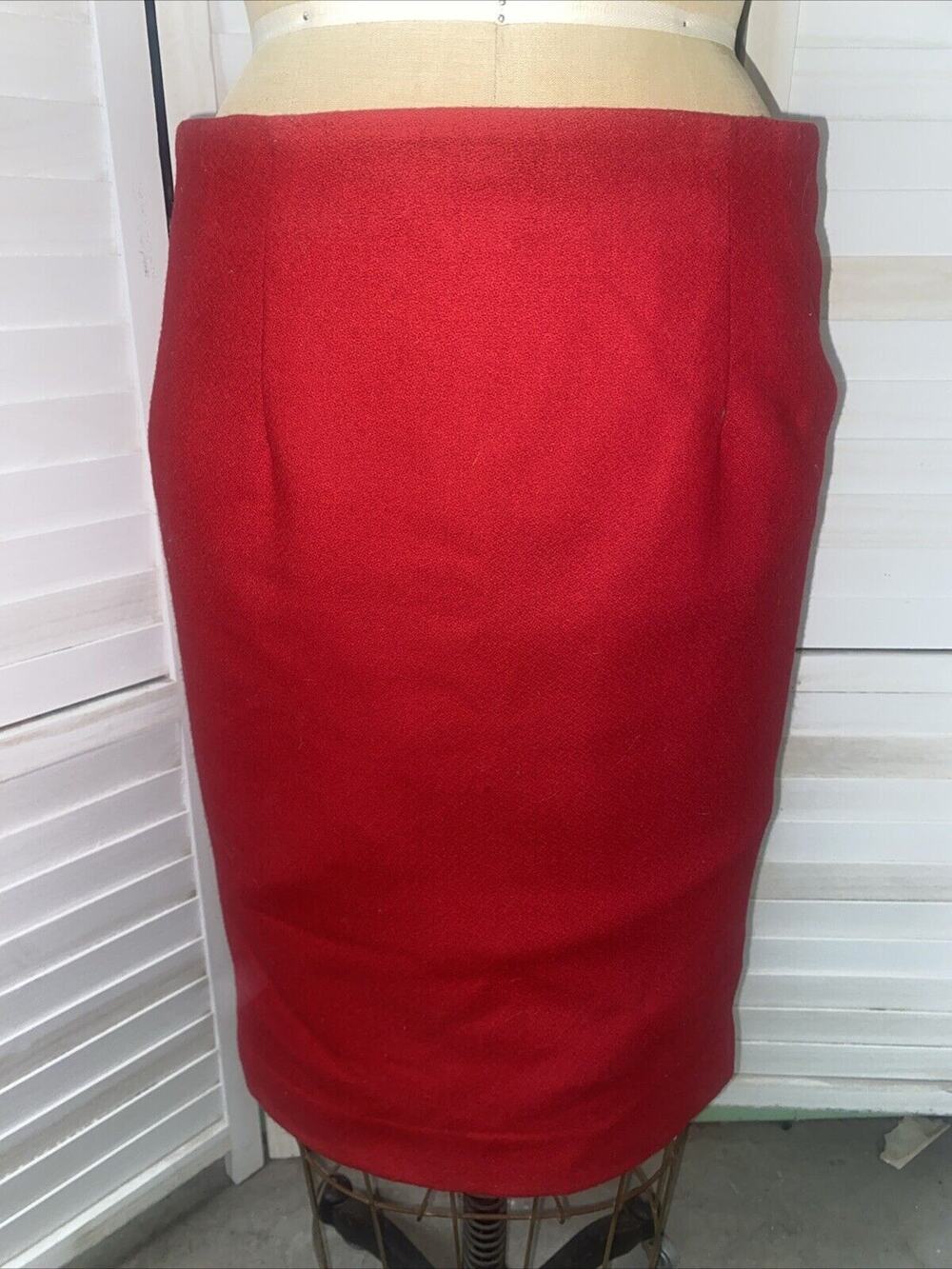 Vintage Pendleton Women’s Vintage Wool Straight Pencil Skirt Red 32” Large